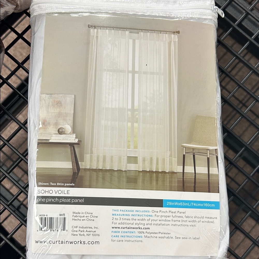 Sheer White Curtain Panel